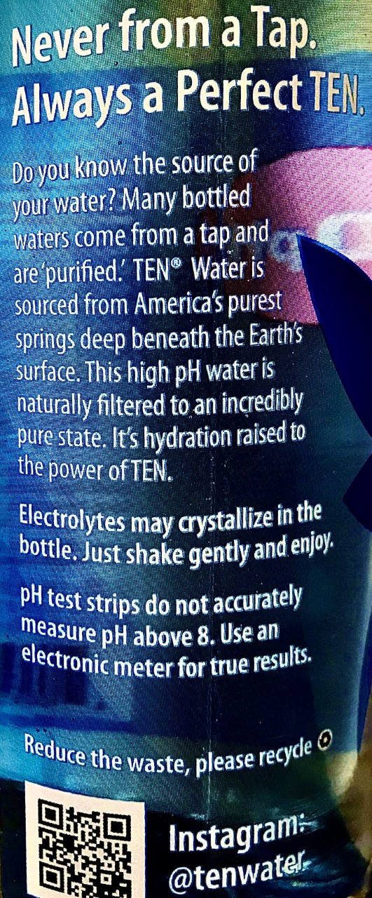 thumbnail image 2 of TEN Alkaline Spring Water – PH 10 & High Electrolytes, 16.9 Oz Bottles (24-Pack) 2 of 5